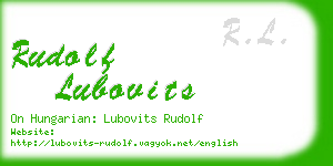 rudolf lubovits business card